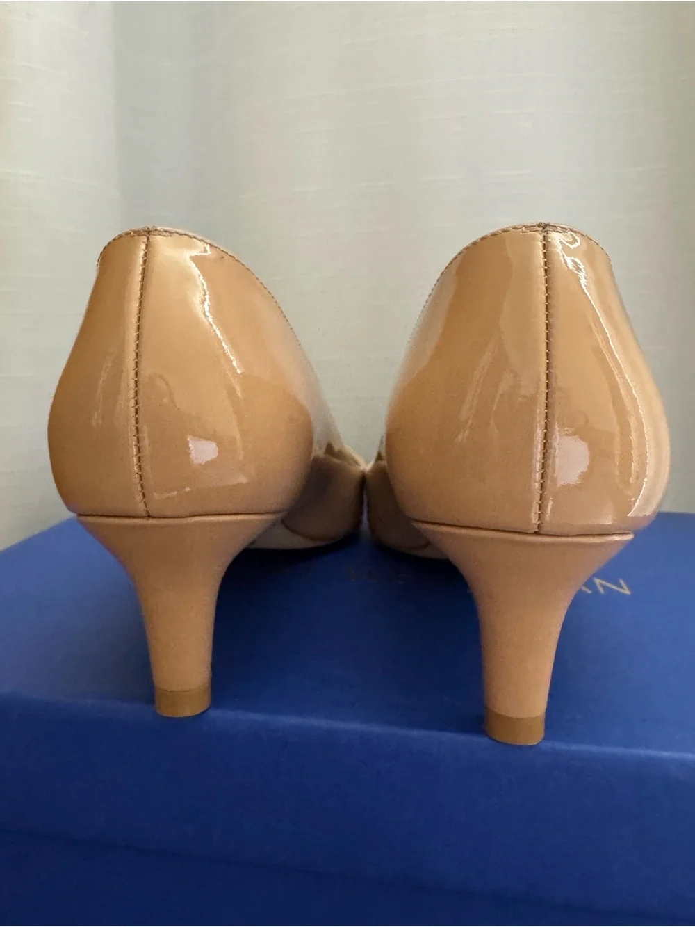 Stuart Weitzman Gold Nude Patent Pointed-Toe Pumps 6